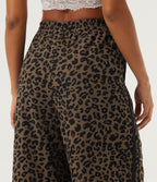 High Waisted Leopard Print Baggy Corduroy Casual Trousers with Pockets — Wildmark — view 5