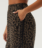 High Waisted Leopard Print Baggy Corduroy Casual Trousers with Pockets — Wildmark — view 4