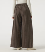 High Waisted Straight Leg Stripe Work Trousers with Pockets — Willow Brown — view 2