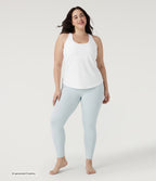 Plus Size U Neck Built-in Bra Curved Hem InstantCool Yoga Tank Top-UPF50+ — White — view 5