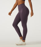 SpeedWave Quick Dry High Waisted Tummy Control Booty Scrunch Training Leggings with Pocket — Dusky Evening purple — view 3