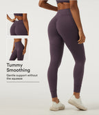 SpeedWave Quick Dry High Waisted Tummy Control Booty Scrunch Training Leggings with Pocket — Dusky Evening purple — view 1