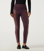 High Waisted Skinny Casual Leggings — Winetasting — view 3