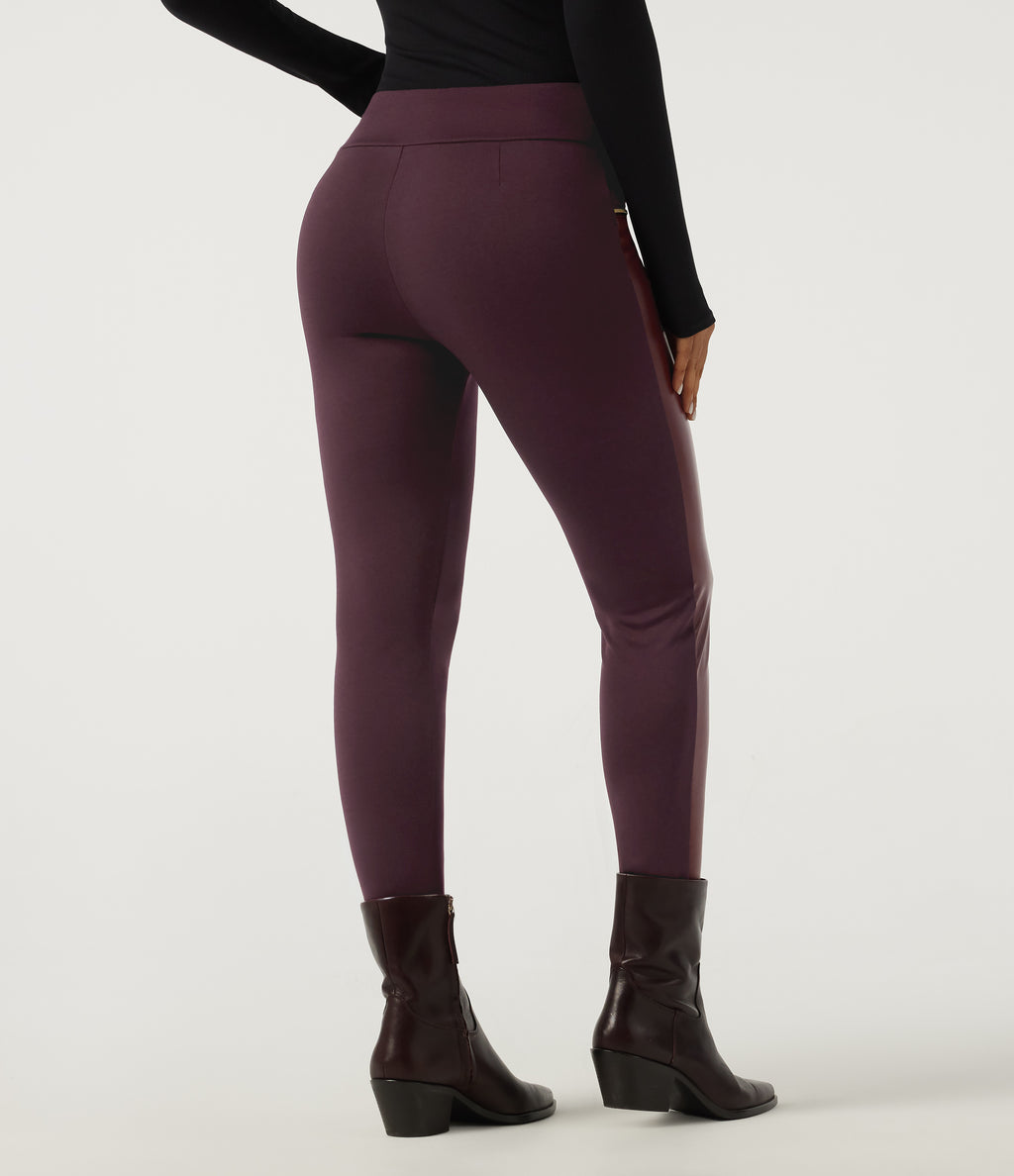 High Waisted Skinny Casual Leggings — Winetasting — view 2