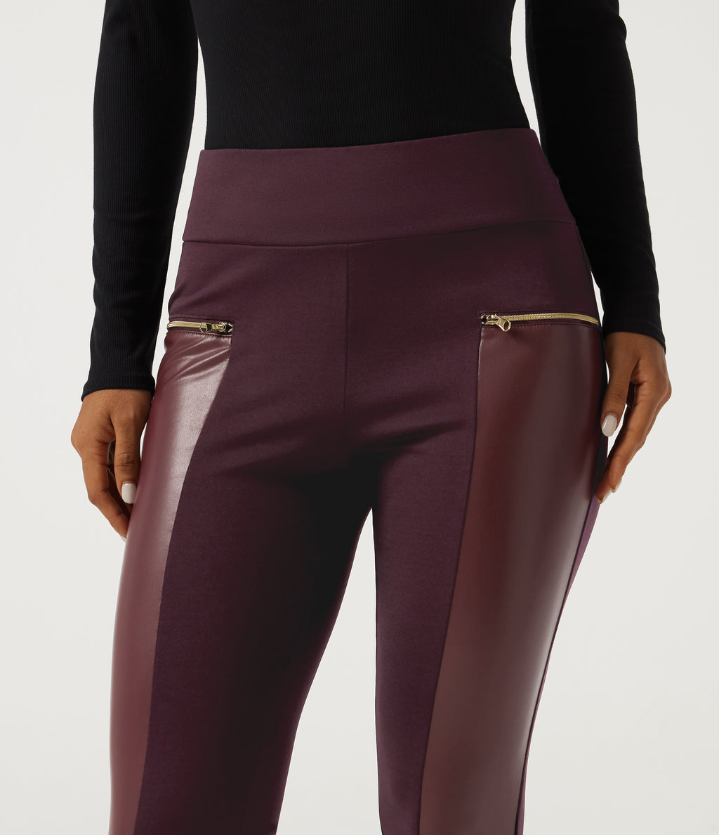 High Waisted Skinny Casual Leggings — Winetasting — view 5