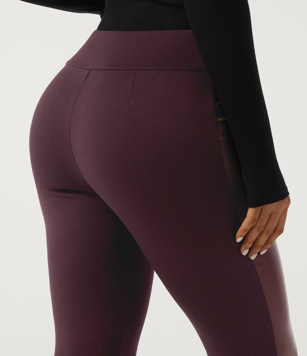 High Waisted Skinny Casual Leggings — Winetasting — view 4