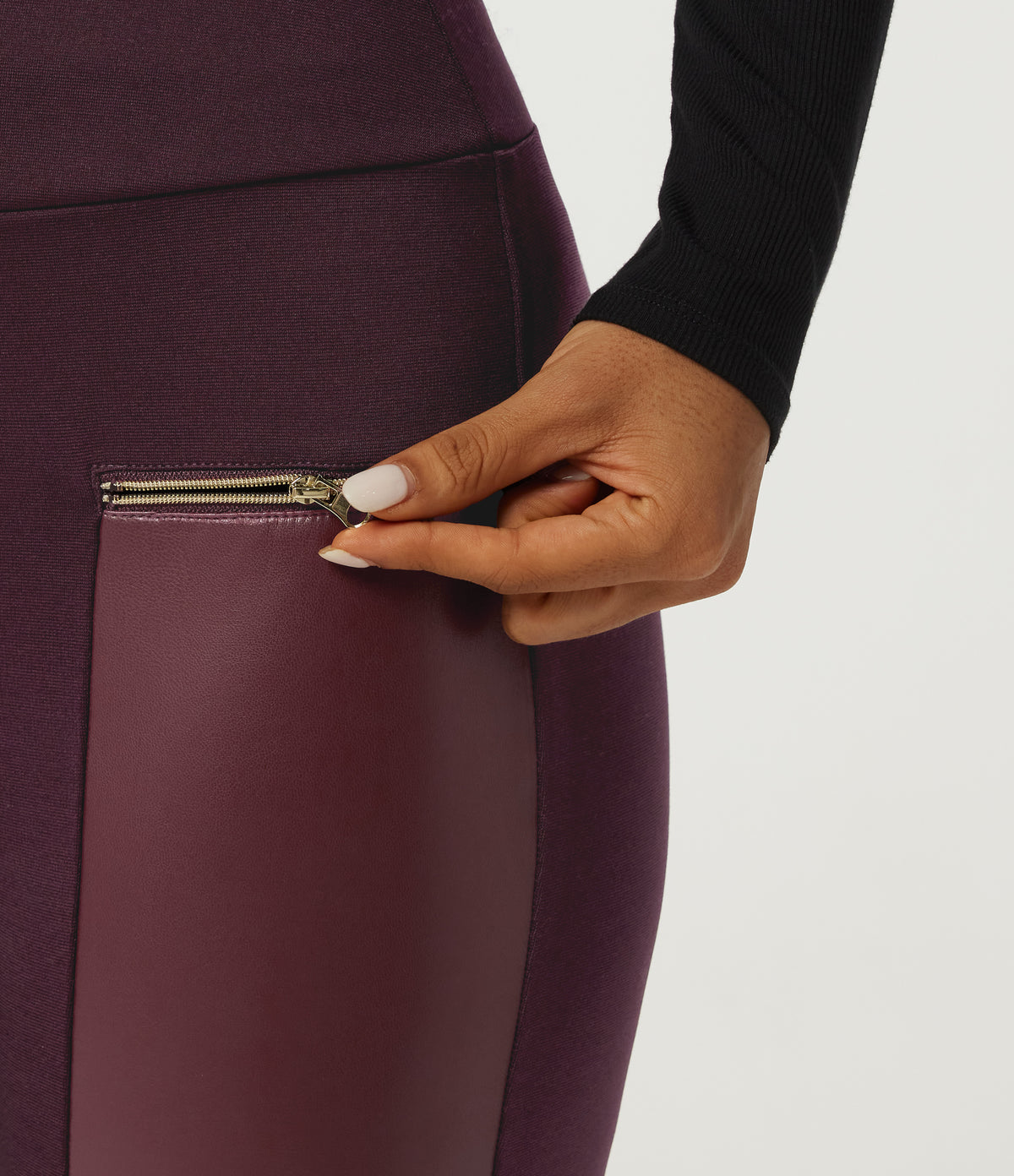High Waisted Skinny Casual Leggings — Winetasting — view 6