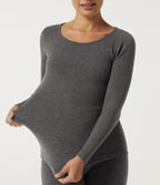 Round Neck Long Sleeve Casual Jumper — Smokey Grey — view 5