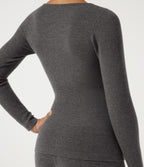 Round Neck Long Sleeve Casual Jumper — Smokey Grey — view 6