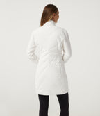 PuffFlex Stand Collar Double Zipper Casual Padded Jacket with Pockets — White — view 2