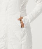 PuffFlex Stand Collar Double Zipper Casual Padded Jacket with Pockets — White — view 7