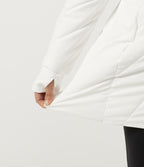 PuffFlex Stand Collar Double Zipper Casual Padded Jacket with Pockets — White — view 8