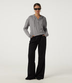 Hooded Long Sleeve Casual Top — Fog Gray — view 7