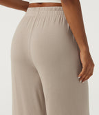 High Waisted Baggy Lounge Bottoms with Pockets — Chateau Gray — view 5