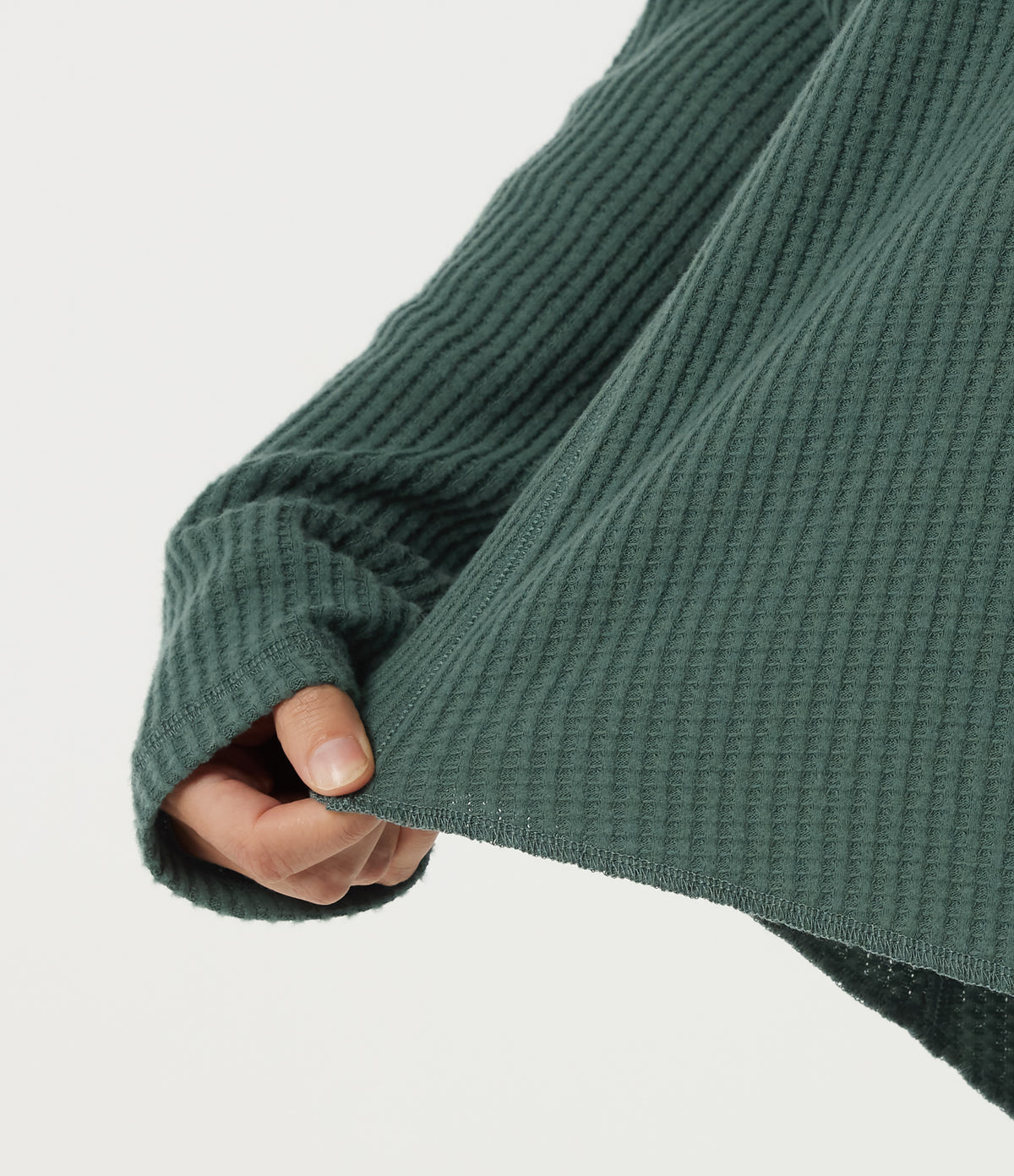 Round Neck Long Sleeve Curved Hem Casual Sweatshirt — Green Frost — view 7