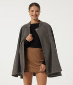Mock Neck Long Sleeve Plaid Work Jacket — Tarmac — view 4