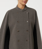 Mock Neck Long Sleeve Plaid Work Jacket — Tarmac — view 5