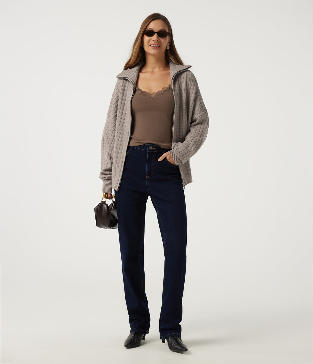Lapel Long Sleeve Casual Cardigan — Pure Cashmere — view 6