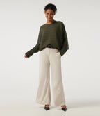 Boat Neck Batwing Long Sleeve Work Jumper — Winter Moss — view 6