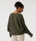 Boat Neck Batwing Long Sleeve Work Jumper — Winter Moss — view 2
