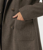 Long Sleeve Fleece Longline Work Coat with Pockets — Major Brown — view 6