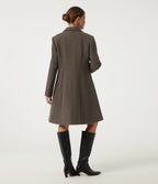 Long Sleeve Fleece Longline Work Coat with Pockets — Major Brown — view 2