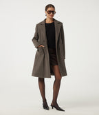 Long Sleeve Fleece Longline Work Coat with Pockets — Major Brown — view 8