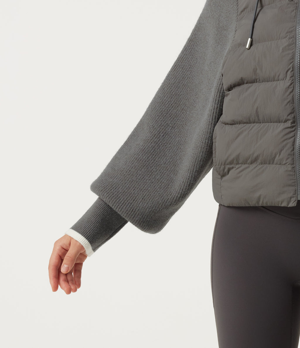 Hooded Batwing Long Sleeve Casual Padded Jacket with Pockets — Foghorn — view 6