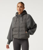 Hooded Batwing Long Sleeve Casual Padded Jacket with Pockets — Foghorn — view 3
