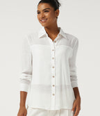 Long Sleeve Work Shirt — White — view 1