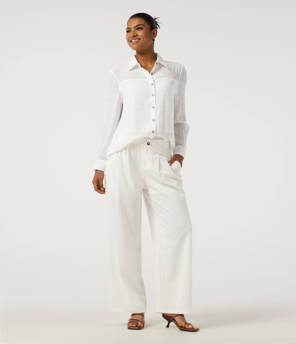 Long Sleeve Work Shirt — White — view 8