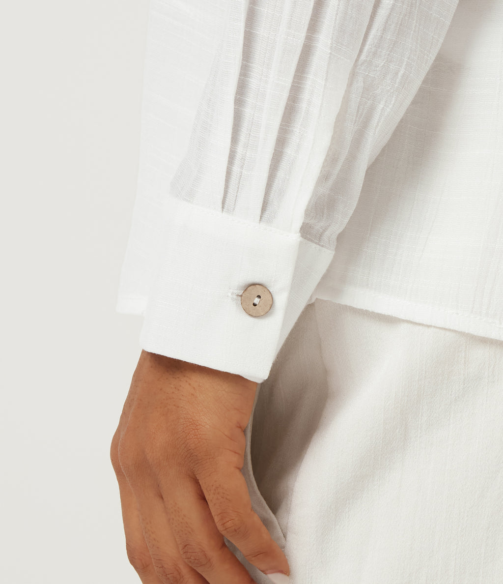 Long Sleeve Work Shirt — White — view 7