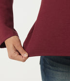 Round Neck Long Sleeve Work Blazer — Tibetan Red — view 7
