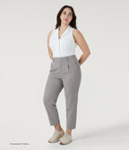 Plus Size High Waisted Tapered Crepe Golf Trousers with Pockets — Paloma — view 5