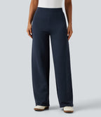 OneForm Seamless Flow Mid Rise Wide Leg Casual Trousers — Rain on Me - Midnight Blue — view 1