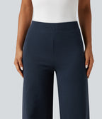 OneForm Seamless Flow Mid Rise Wide Leg Casual Trousers — Rain on Me - Midnight Blue — view 4