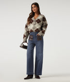 High Waisted Straight Leg Casual Jeans with Pockets — Estate Blue Denim — view 7