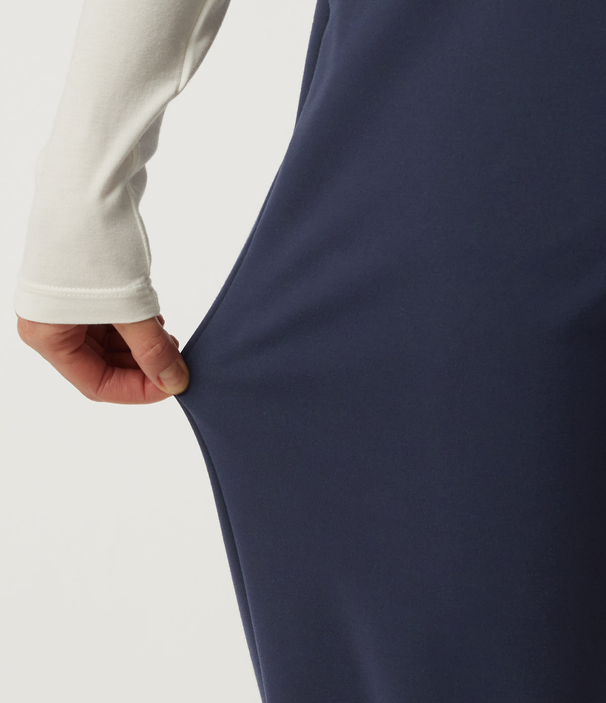 High Waisted Straight Leg Work Trousers with Pockets — Dress Blues — view 6
