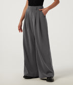 High Waisted Baggy Work Trousers with Pockets — Dark Pewter — view 3