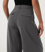 High Waisted Baggy Work Trousers with Pockets — Dark Pewter — view 5