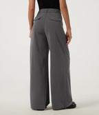 High Waisted Baggy Work Trousers with Pockets — Dark Pewter — view 2