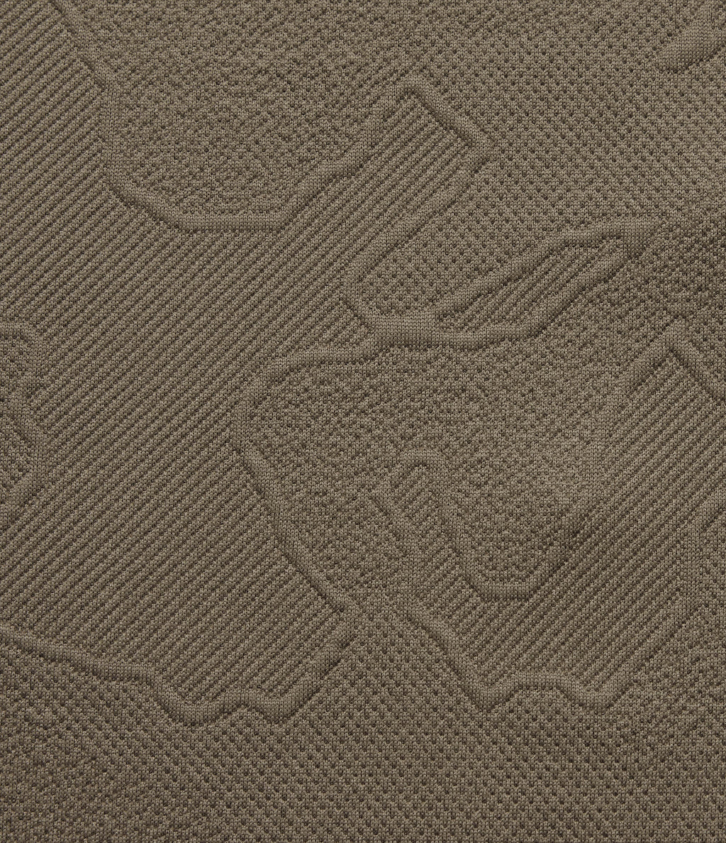 V Neck Long Sleeve Jacquard Work Blazer — Hay Brown — view 8