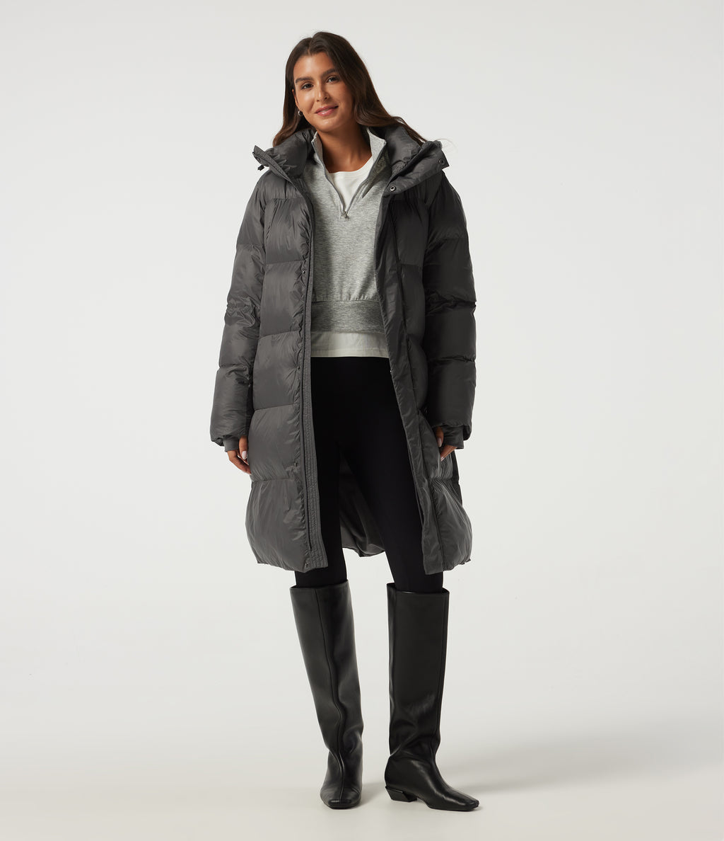 Hooded Long Sleeve Work Padded Jacket with Pockets — Catacombs — view 1