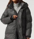 Hooded Long Sleeve Work Padded Jacket with Pockets — Catacombs — view 5