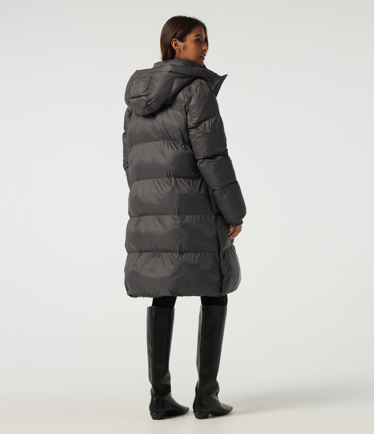Hooded Long Sleeve Work Padded Jacket with Pockets — Catacombs — view 2