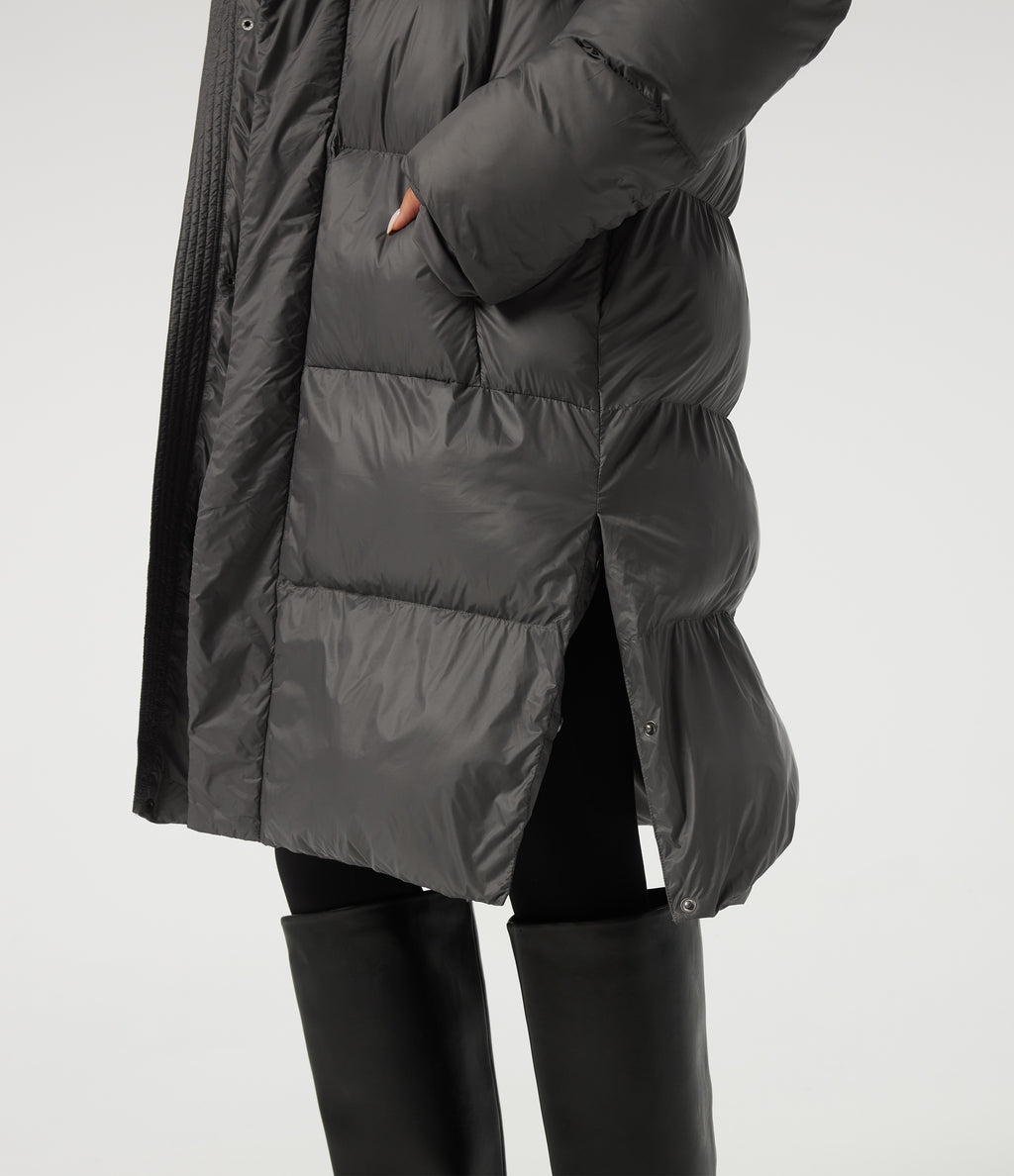 Hooded Long Sleeve Work Padded Jacket with Pockets — Catacombs — view 8