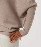 One Shoulder Batwing Long Sleeve Casual Jumper — Doeskin — view 6