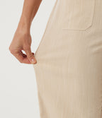 Low Rise Straight Leg Casual Linen-Feel Trousers with Pockets — Dune Mirage — view 6