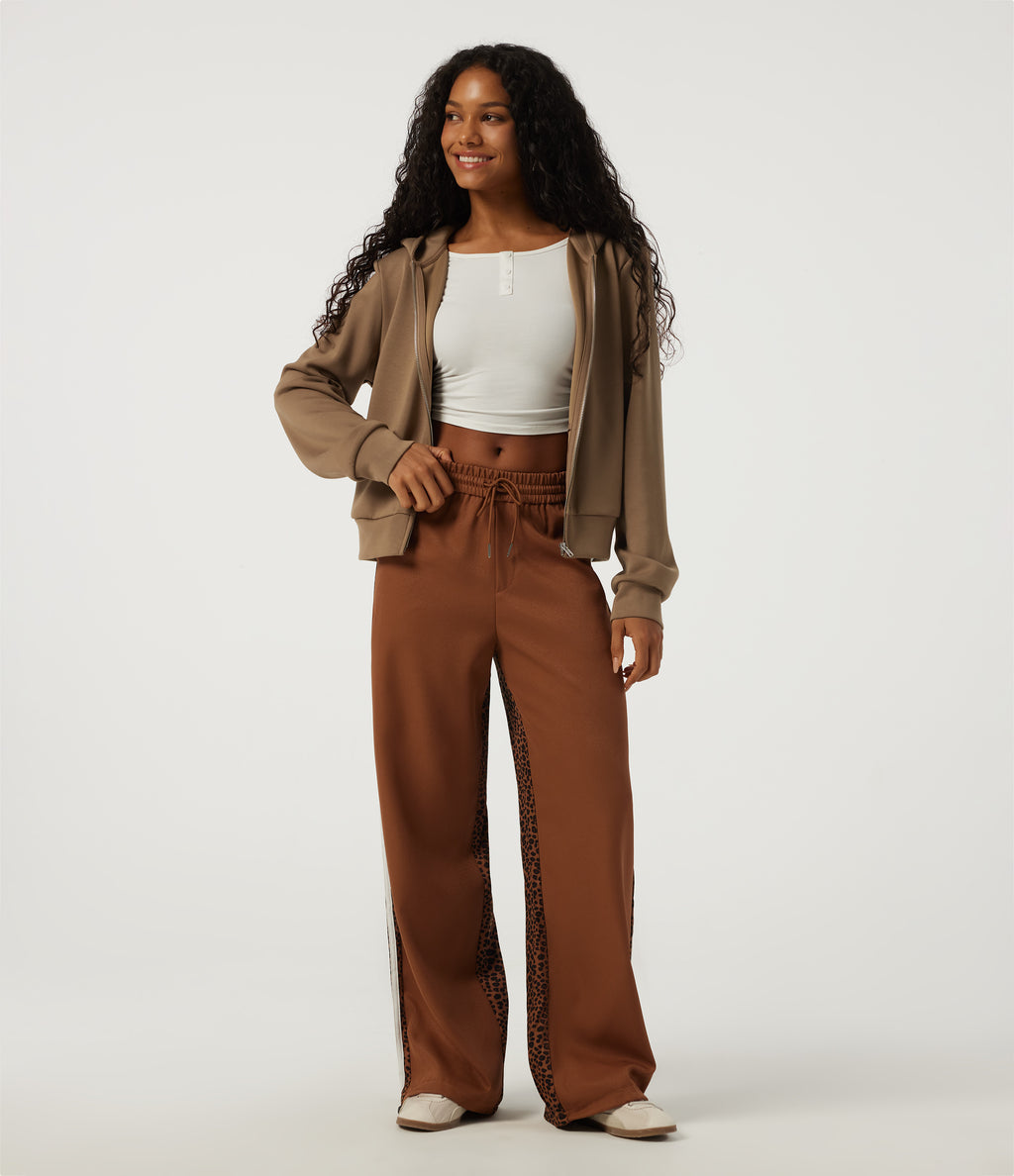 Hooded Long Sleeve Work Jacket with Pockets — ochre brown — view 8