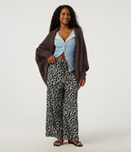 Lapel Batwing Long Sleeve Open Front Casual Cardigan — Shaved Chocolate — view 7